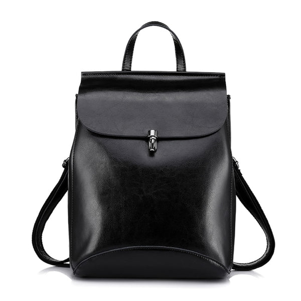 sac à dos femme cuir noir style vintage retro